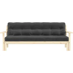 Schlafsofa KARUP DESIGN "Unwind", grau (dunkelgrau), B:190cm H:14cm T:92cm, Sofas, Mit Holzstruktur, inkl. Futonmatratze, Liegefläche 130x190 cm