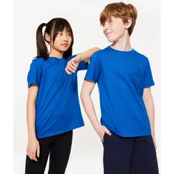 T-Shirt Baumwolle Kinder - blau jeansblau 141-150cm 10-11J