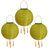 Yeehliny Solar Lampions Außen Wetterfest Solarlampiongs Outdoor Hängend Solar Lampion mit Quasten, 30cm Papierlaterner Aus Nylon, Solar Laterne Solarlampen für Außen Garten Balkon (3pcs/Gelb)