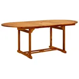 vidaXL Gartentisch 200 x 100 x 74 cm natur oval ausziehbar