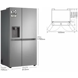 LG GSLC40PYPE Side-by-Side (638 l, 1790 mm hoch, Edelstahl)