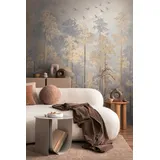 Livingwalls Wald-Tapete 8,80 x 0,53 m 791447 Beige/Blau/Gelb