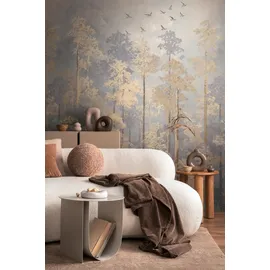 Livingwalls Wald-Tapete 8,80 x 0,53 m 791447 Beige/Blau/Gelb