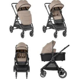 KIKKABOO Kikka boo Kombikinderwagen Ava 3 in 1 Babywanne, Babyschale, Gummiräder, Tasche beige