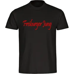 multifanshop Kinder T-Shirt - Freiburg - Freiburger Jung - Druck rot - Kind