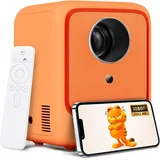 Boxe Lite Mini-Projektor, 1080P/10000 Lumen, Projektor mit WLAN und Bluetooth, 120-Zoll-Bildschirm, kompatibel mit Android/IOS, Projektor Smartphone - Orange
