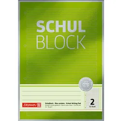 BRUNNEN Schreibblock Premium DIN A4 liniert Lineatur 2. Schuljahr