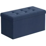 Songmics Sitzbank mit Stauraum Mitternachtsblau 38 x 76 x 38 cm