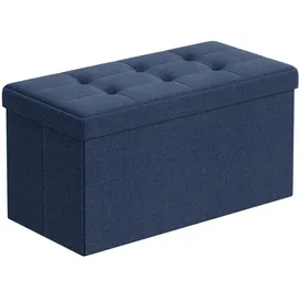 Songmics Sitzbank mit Stauraum Mitternachtsblau 38 x 76 x 38 cm
