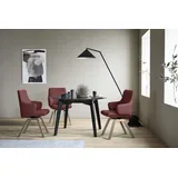 Polsterstuhl STRESSLESS "Laurel", rot (cherry paloma, eiche natur), B:58cm H:92cm T:59cm, Leder PALOMA: PALOMA ist ein durchgefärbtes Semianilin-Möbelleder mit natürlicher Narbung., Stühle, Polsterstuhl, Low Back mit Armlehne, Größe L, mit schräggestellten Beinen in Eiche