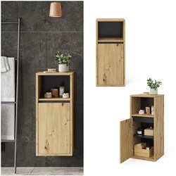 Vicco Midischrank Badschrank Badezimmermöbel Viola Eiche Anthrazit modern 38x80 Badezimmer Schrank Badmöbel Schranktür Schrankfach Ablage Aufbewahrung