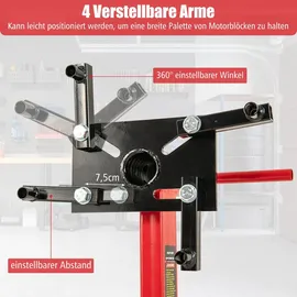Costway Motorheber Metall 83 cm x 84,5 cm x 97 cm rot