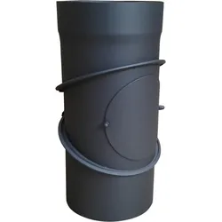 Bertrams Rauchrohrknie mit Putztür 0°-90° verstellbar / SANITÄR aufgeweitet -  310 x 310 / 180 - schwarz