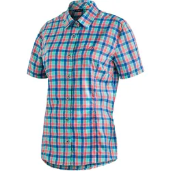 Funktionsbluse MAIER SPORTS "Philina", Damen, Gr. 54, kariert, 85% Polyester, 15% Viscose, Kurzarm, Blusen, Karierte Kurzarm-Bluse für Wandern, Reisen und Freizeit