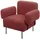 Mendler Lounge-Sessel HWC-L83 Bouclé 0 x 0 x 0 cm Altrosa höhenverstellbar