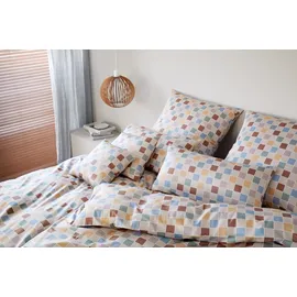 ELEGANTE Scrabble Kariert Beige 135 x 200 cm + 80 x 80 cm
