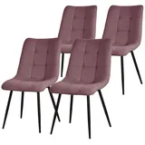 ML-DESIGN Stuhl Esszimmerstühle mit Rückenlehne moderne Design Lounge Küchenstühle (4 St), Polsterstuhl Esstischstühle 4er Set Küchenstuhl Polyester bis 120kg rosa