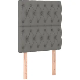 vidaXL Boxspringbett mit Matratze & LED Dunkelgrau 80x200 cm Stoff