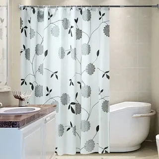 Angelkiss Duschvorhänge, Blumenmuster, extra lang, Feuchtraum-Vorhang, 220 cm/240 cm, schimmelresistent, wasserdicht, Duschvorhänge für Badezimmer (200 x 240 cm)