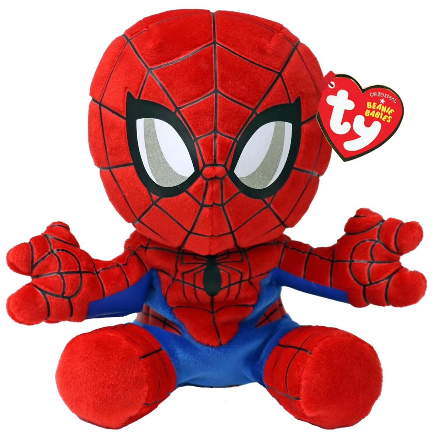 TY Spiderman Marvel Avengers Beanie Babies Regular, Lizenziertes Beanie Baby Weichplüsch Spielzeug, Sammlerstück Kuscheliger Plüschteddy