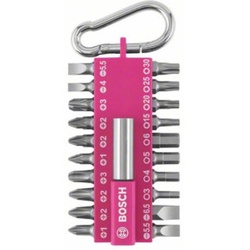 Bosch 21-teiliges Schrauberbit-Set mit Snap-hook, Pink