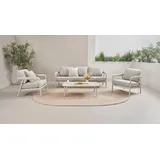 homsy by ana johnson Gartenlounge-Set HOMSY BY ANA JOHNSON "Hilo", beige, Aluminium, Sitzmöbel-Sets, inkl. 2 Sessel, 1 Sofa, 1 Tisch, Sitz- und Rückenkissen, 2 Dekokissen, Topseller