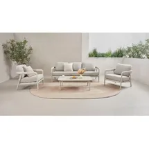 homsy by ana johnson Gartenlounge-Set HOMSY BY ANA JOHNSON "Hilo", beige, Aluminium, Sitzmöbel-Sets, inkl. 2 Sessel, 1 Sofa, 1 Tisch, Sitz- und Rückenkissen, 2 Dekokissen, Topseller