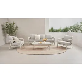 homsy by ana johnson Gartenlounge-Set HOMSY BY ANA JOHNSON "Hilo", beige, Aluminium, Sitzmöbel-Sets, inkl. 2 Sessel, 1 Sofa, 1 Tisch, Sitz- und Rückenkissen, 2 Dekokissen, Topseller