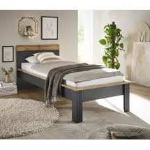Home Affaire Einzelbett HOME AFFAIRE "WESTMINSTER Bett im Landhausstil, Doppelbett, Bettgestell", grau (grau dunkel, grau dunkel, eiche wotan dekor), B:107cm H:94cm L:210cm, Betten, in verschiedenen Farben verfügbar, Liegefläche 90/140/180x200 cm