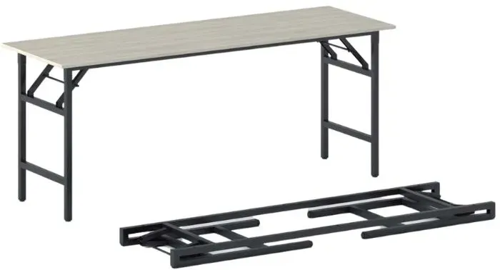 Konferenztisch klappbar, Klapptisch FAST READY, 170x50 cm, Eiche natur, schwarzes Gestell