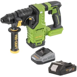 PROCRAFT PHA30bb Akku Bohrhammer 20 V 2,8 J SDS plus inkl. 1x Akku 2,0 Ah + Ladegerät