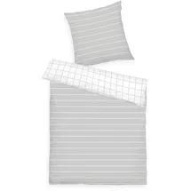 Herding TOM TAILOR Bettwäsche-Set "CHECK & STRIPES (light Grey & crisp White' - 80-x-80-cm-135-x-200-cm