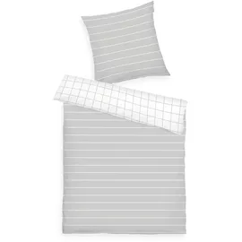 Herding TOM TAILOR Bettwäsche-Set "CHECK & STRIPES (light Grey & crisp White' - 80-x-80-cm-135-x-200-cm