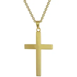 trendor 39066 Kreuz-Anhänger Herren-Halskette Gold auf Silber 925, 50 cm