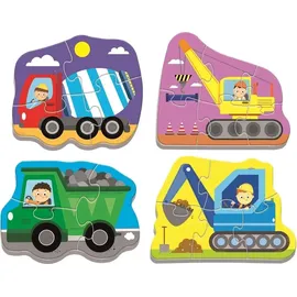Trefl Baby-Puzzle Fahrzeuge auf dem Bau 4in1 (3,4,5,6 Teile)