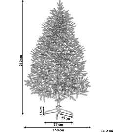 Beliani Künstlicher Weihnachtsbaum mit Schnee 210 cm Weiß
