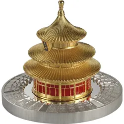3D-Silbermünze "Himmelstempel - Temple of Heaven"