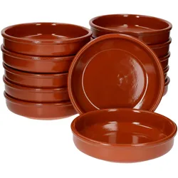 12er Set Tonschale Bruno Cazuela L Ø 20 cm glasierte Schalen Mediterran Tonware Antik