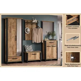 Home Affaire Elda Garderoben-Set 249 x 195 x 39 cm Schwarz