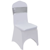 VidaXL 25 Stk. Dehnbare Stuhlbänder mit Diamantenschnalle Silbern
