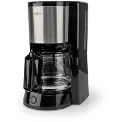 Nedis Kaffeemaschine - Filter Kaffee - 1.5 l - 12 Tassen - Warmhalten - Schwarz / Silber