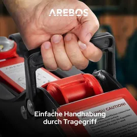 Arebos Rangierwagenheber Stahl 85-385 mm rot