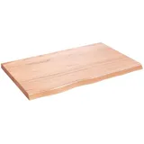 vidaXL Waschtischplatte Hellbraun 80x50x(2-4) cm Massivholz Behandelt