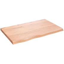 vidaXL Waschtischplatte Hellbraun 80x50x(2-4) cm Massivholz Behandelt