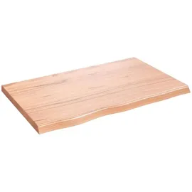 vidaXL Waschtischplatte Hellbraun 80x50x(2-4) cm Massivholz Behandelt