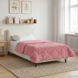 vidaXL Sommerdecke Rosa 155 x 220 cm Mikrofaser und Teddy-Fleece