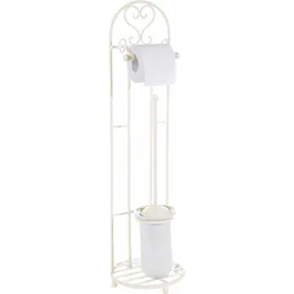 Ambiente Haus Toilettenpapierhalter AMBIENTE HAUS "Antik", weiß, B:21cm H:81cm, Eisen, Keramik, Toilettenpapierhalter, antikweiß
