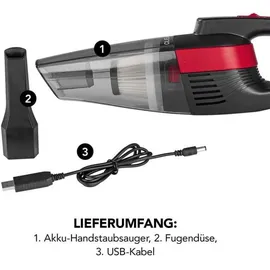 Clean Maxx CLEANmaxx Akku-Handstaubsauger kabellos 15W - grau/rot