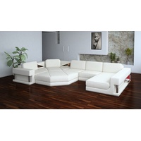 JVmoebel Ecksofa Modern Ecksofa Couch Polster Leder Design Sofa Wohnlandschaft ParlameW weiß