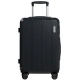 VALLSERO Hartschalen-Trolley M(41L), Hartschalenkoffer Handgepäck-Trolley Reisekoffer , Geschäftsreisekoffer Robuster Reisebegleiter aus ABS-Hart... - Schwarz